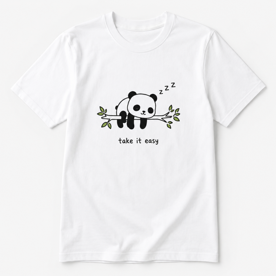 Baskılı Panda Unisex Tişört