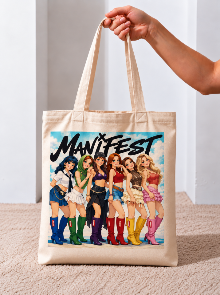 Manifest Kız Grubu Baskılı Bez Çanta