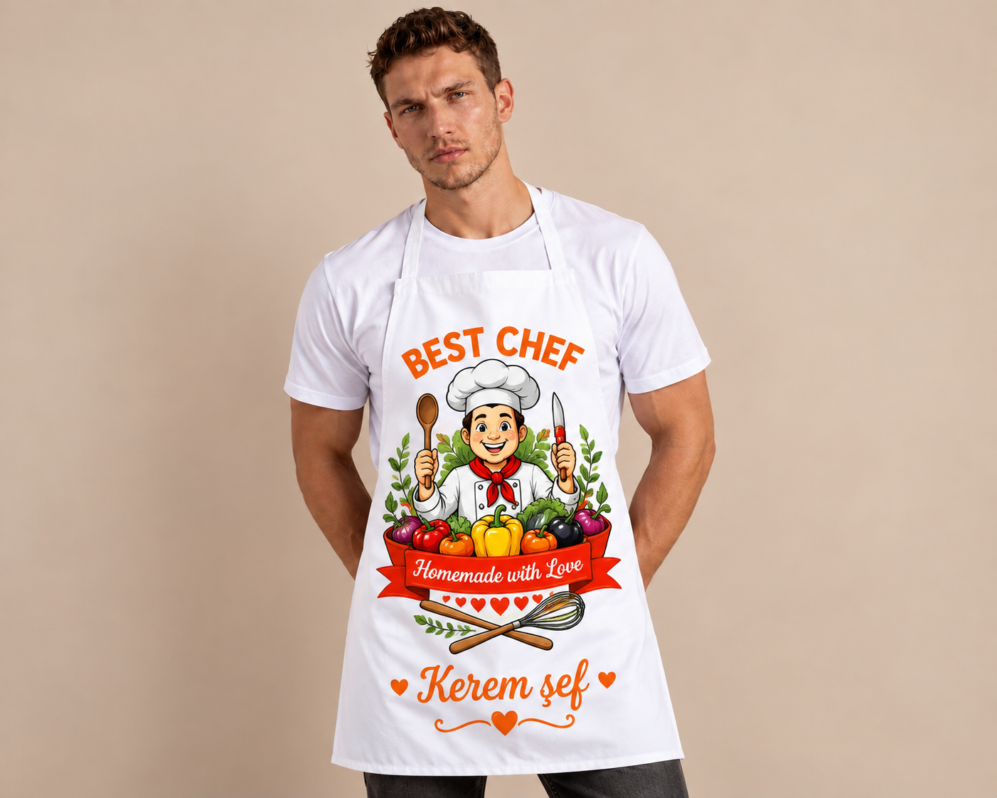 Kişiye Özel İsimli Best Chef Baskılı Mutfak Önlüğü
