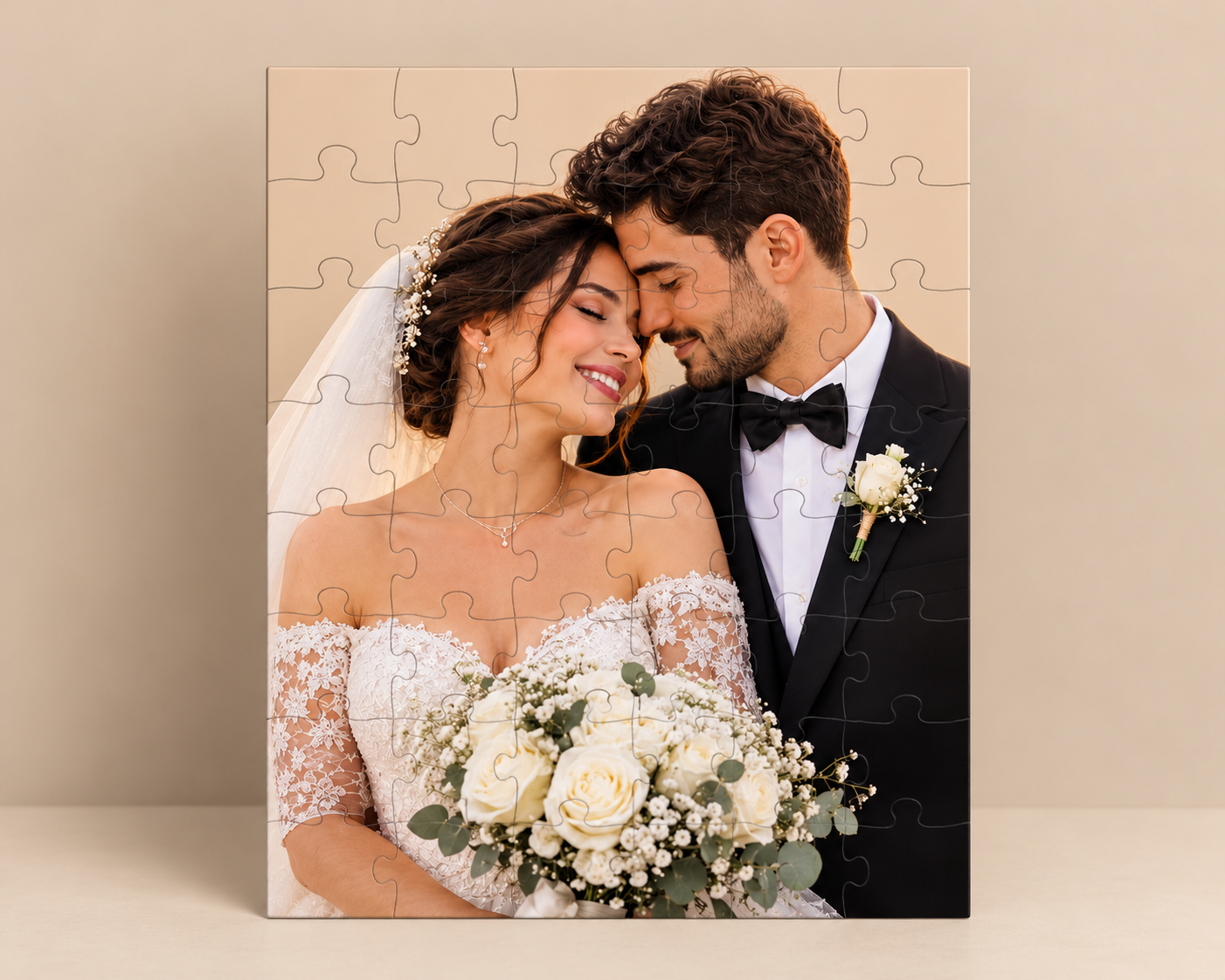 Kişiye Özel Fotoğraflı Düğün Yapbozu – Romantik Puzzle