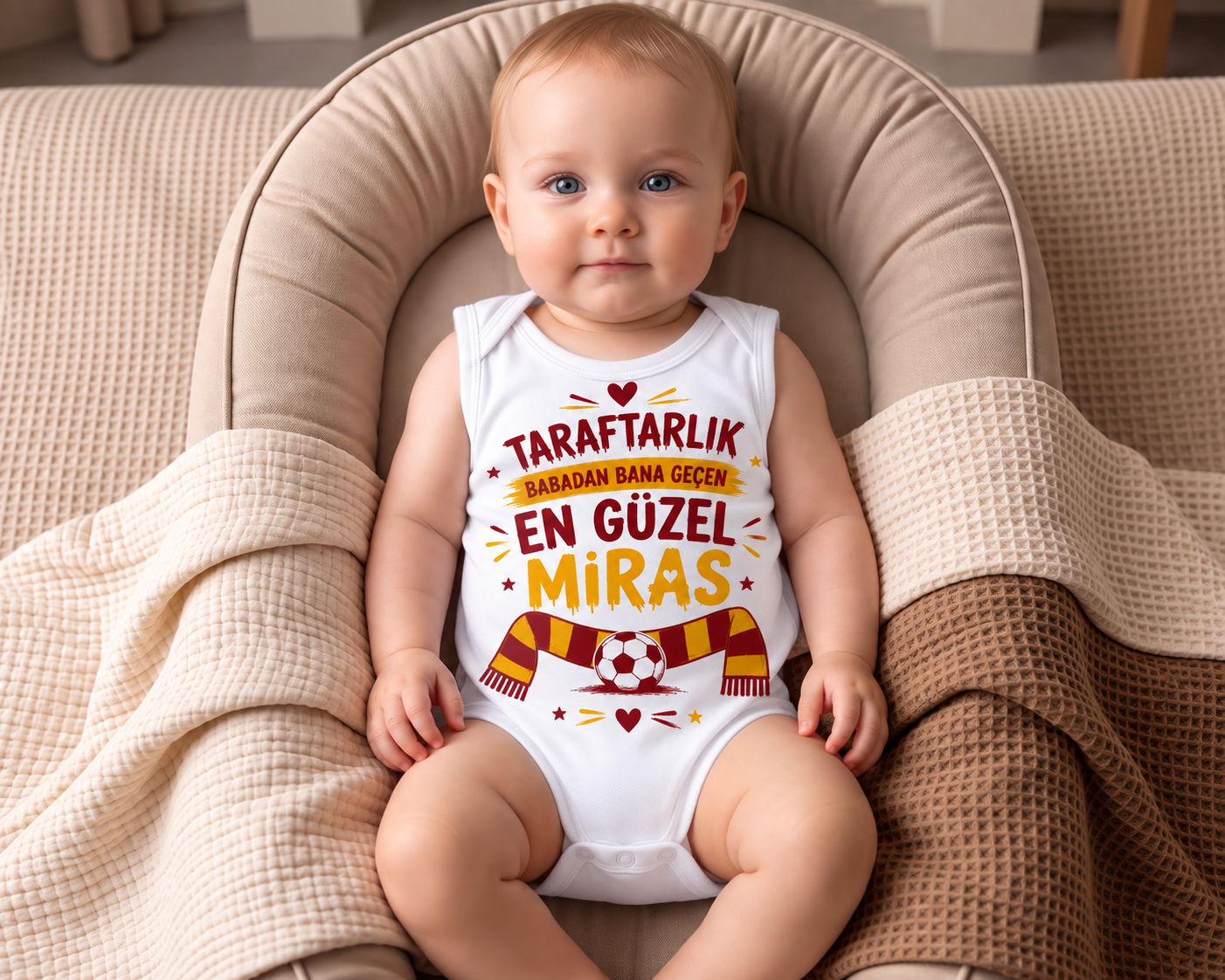Taraftarlık Babadan Bana Geçen En Güzel Miras Baskılı Pamuklu Bebek Zıbını