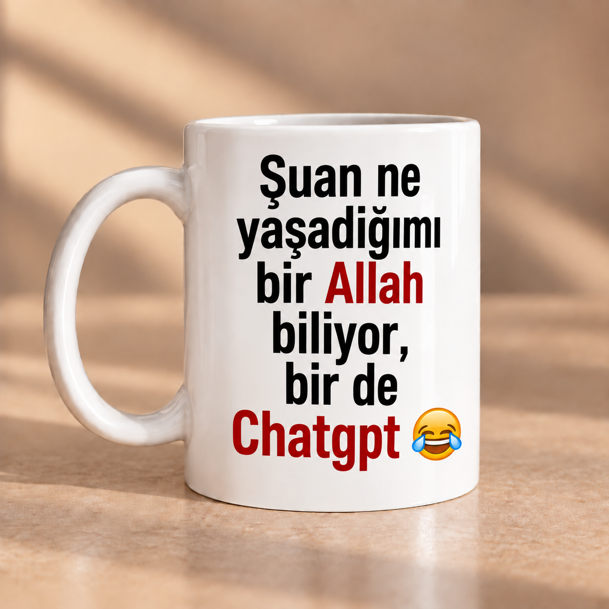 Şu An Ne Yaşadığımı Bir Allah Bir de ChatGPT Biliyor Baskılı Kupa