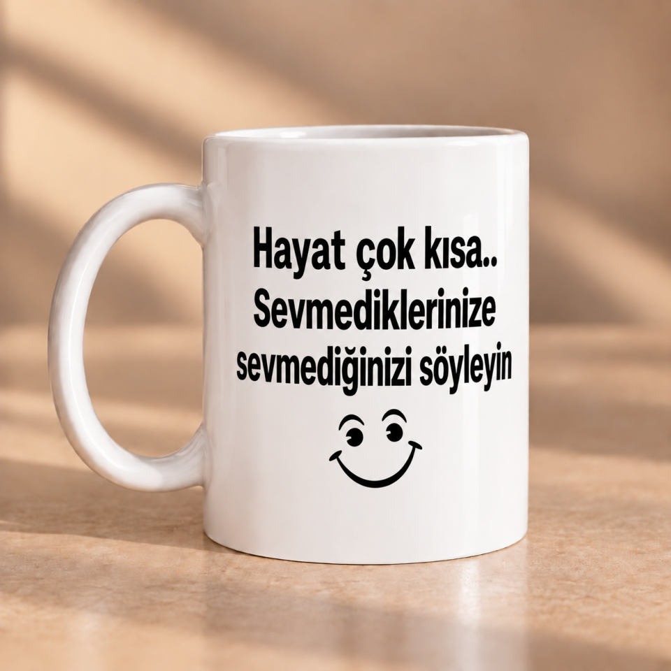 Hayat Çok Kısa Sevmediğinizi Söyleyin Baskılı Kupa