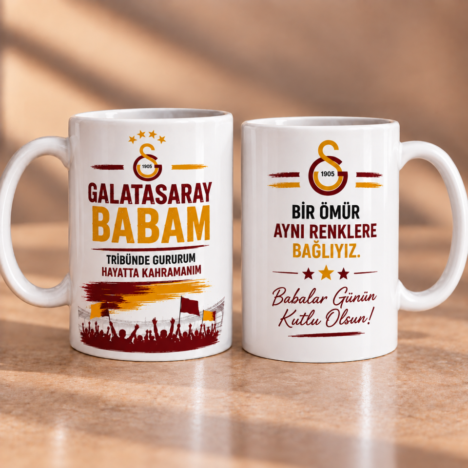 Galatasaray Babam – Babalar Günü Özel Tasarım Baskılı Kupa