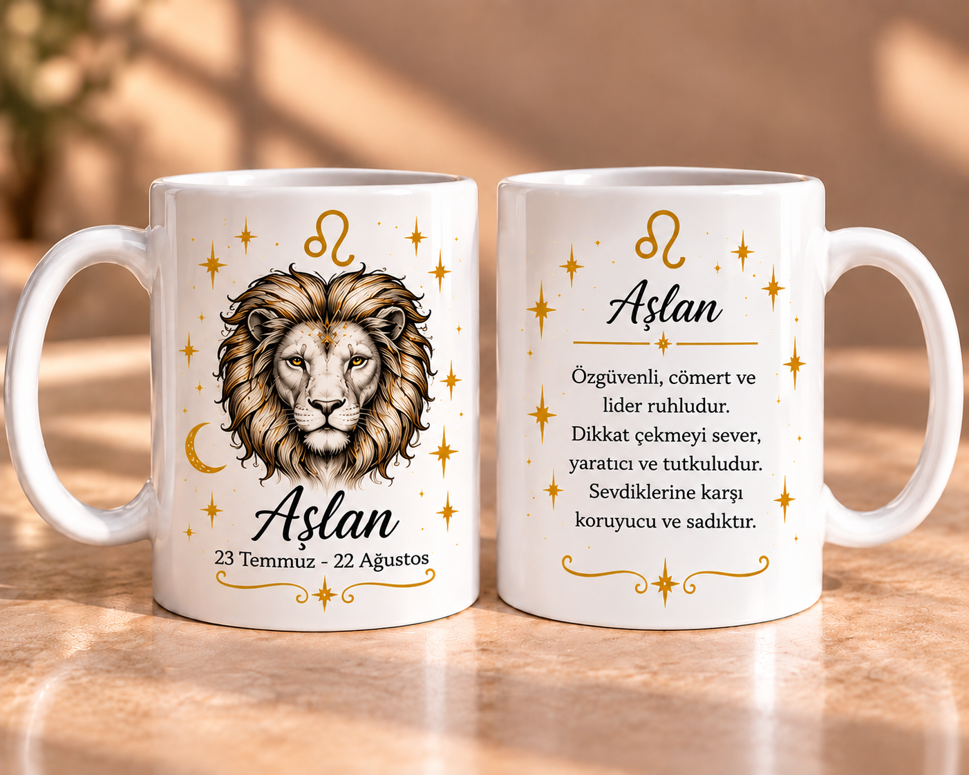 Aslan Burcu Tasarımlı Porselen Kupa 330 ml