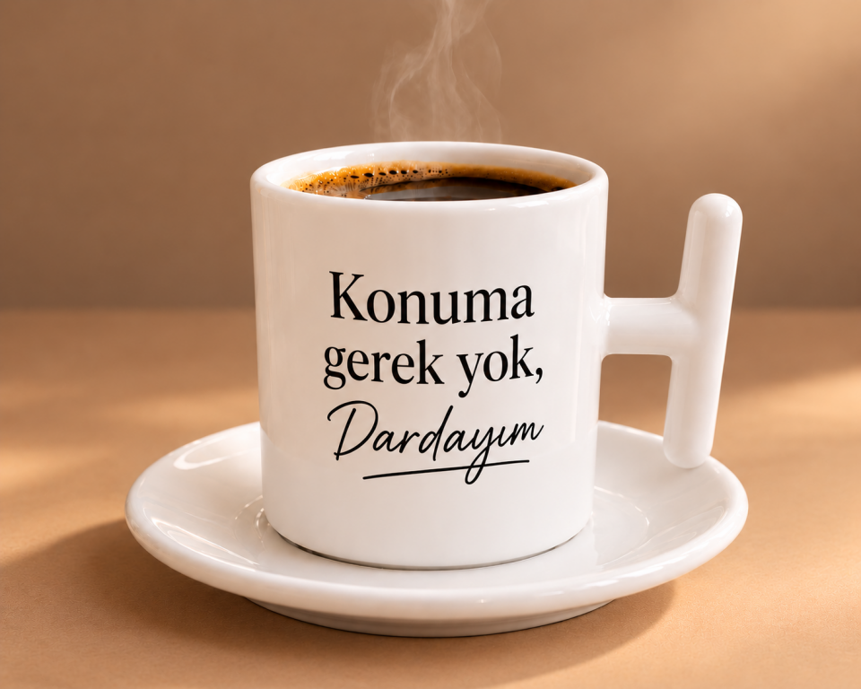 Konuma Gerek Yok Dardayım Esprili Porselen Fincan