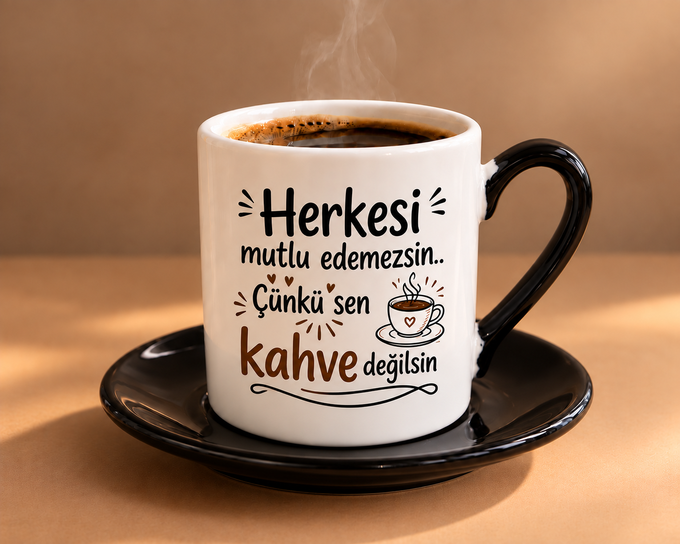 Herkesi Mutlu Edemezsin Çünkü Sen Kahve Değilsin Esprili Porselen Fincan