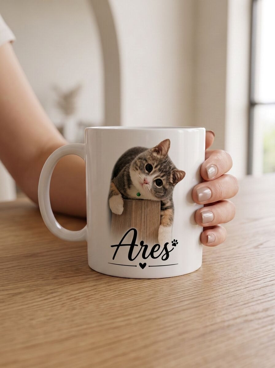 Ares Kedi Temalı Porselen Kupa 330 ml