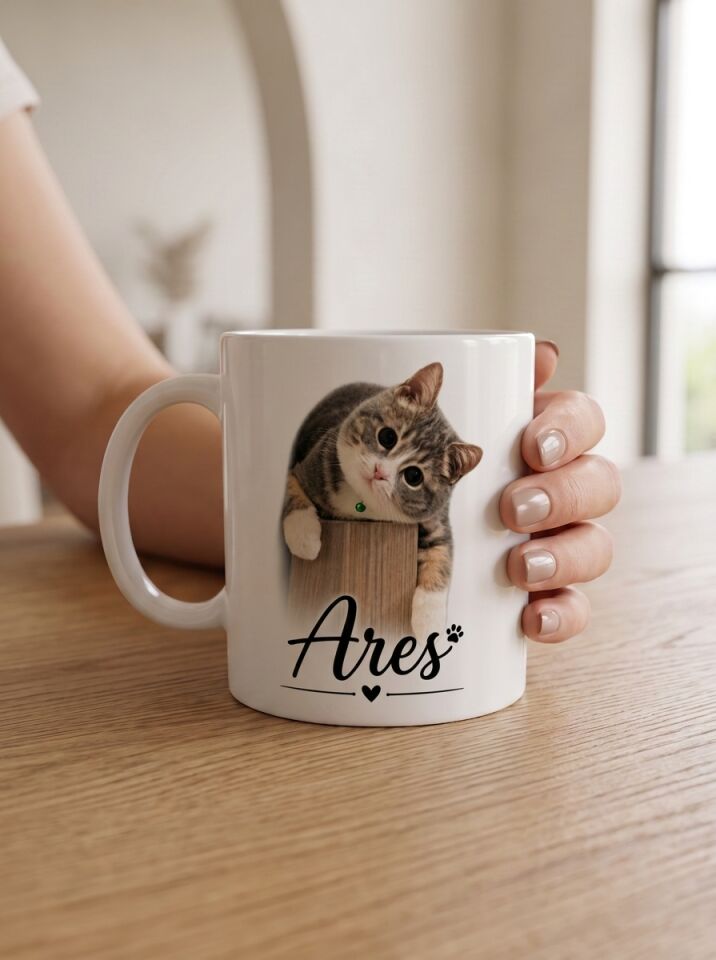 Ares Kedi Temalı Porselen Kupa 330 ml