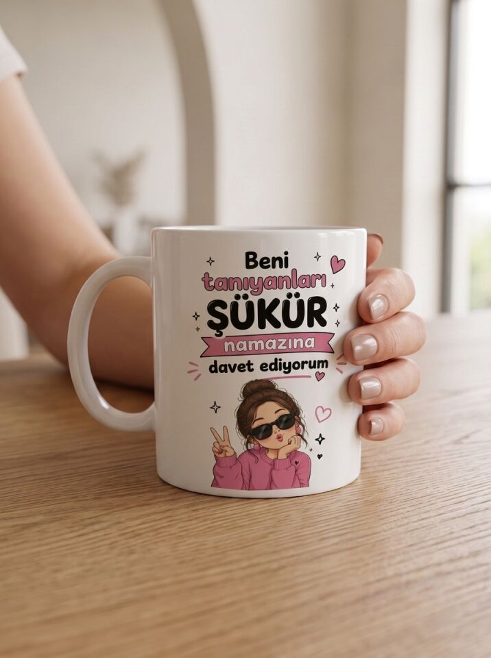 Beni Tanıyanları Şükür Namazına Davet Ediyorum Porselen Kupa (330 ml)