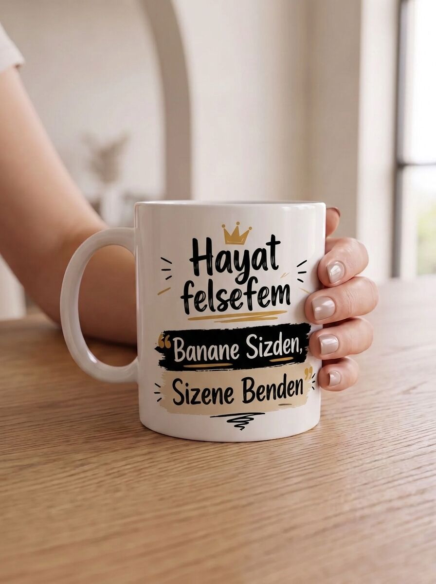 Hayat Felsefem Banane Sizden, Sizene Benden Porselen Kupa