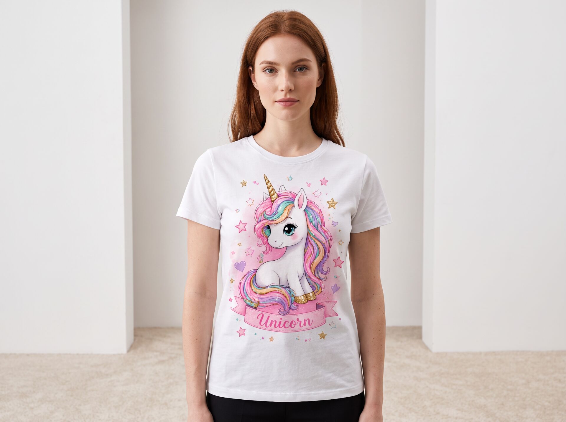 Unicorn Renkli Yeleli Masalsı Çocuk Tişörtü