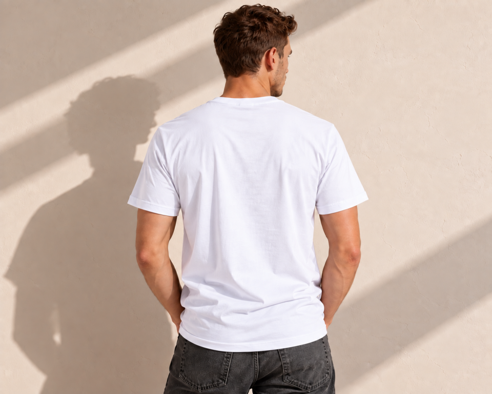 Kendin Tasarla Erkek %100 Pamuklu Basic Tişört XXL Beden - Beyaz