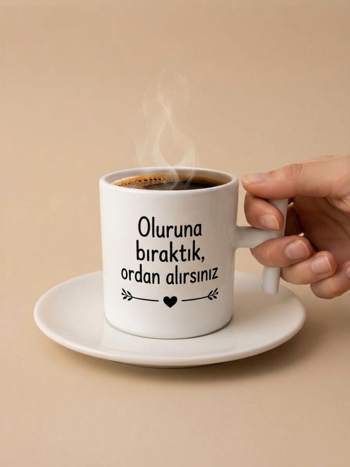 Oluruna Bıraktık Ordan Alırsınız Tasarım Türk Kahvesi Fincanı